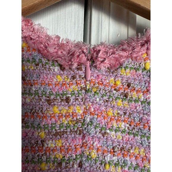 Alexis Kassandra Pink Tweed Maxi Sweater Dress Women's Small - Picture 14 of 16